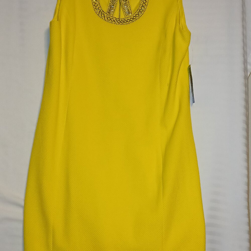 YELLOW COCKTAIL DRESS BY PETER NYGARD SIZES 12P